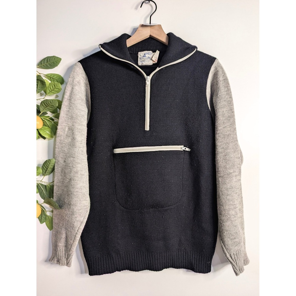 Vintage STOBI Quarter Zip Sweater 100% Wool Sz M